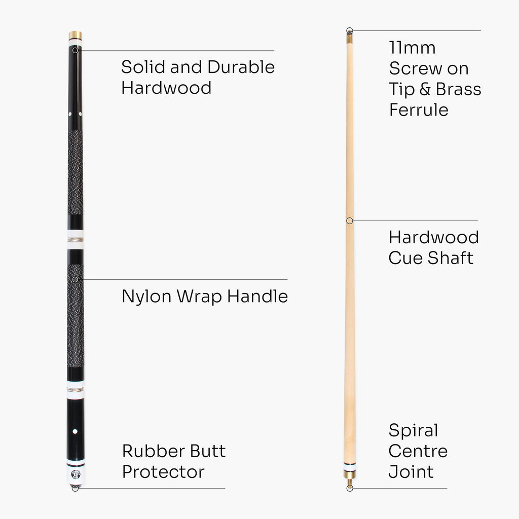 Jonny 8 Ball adjustable 4-piece cue with spare tips