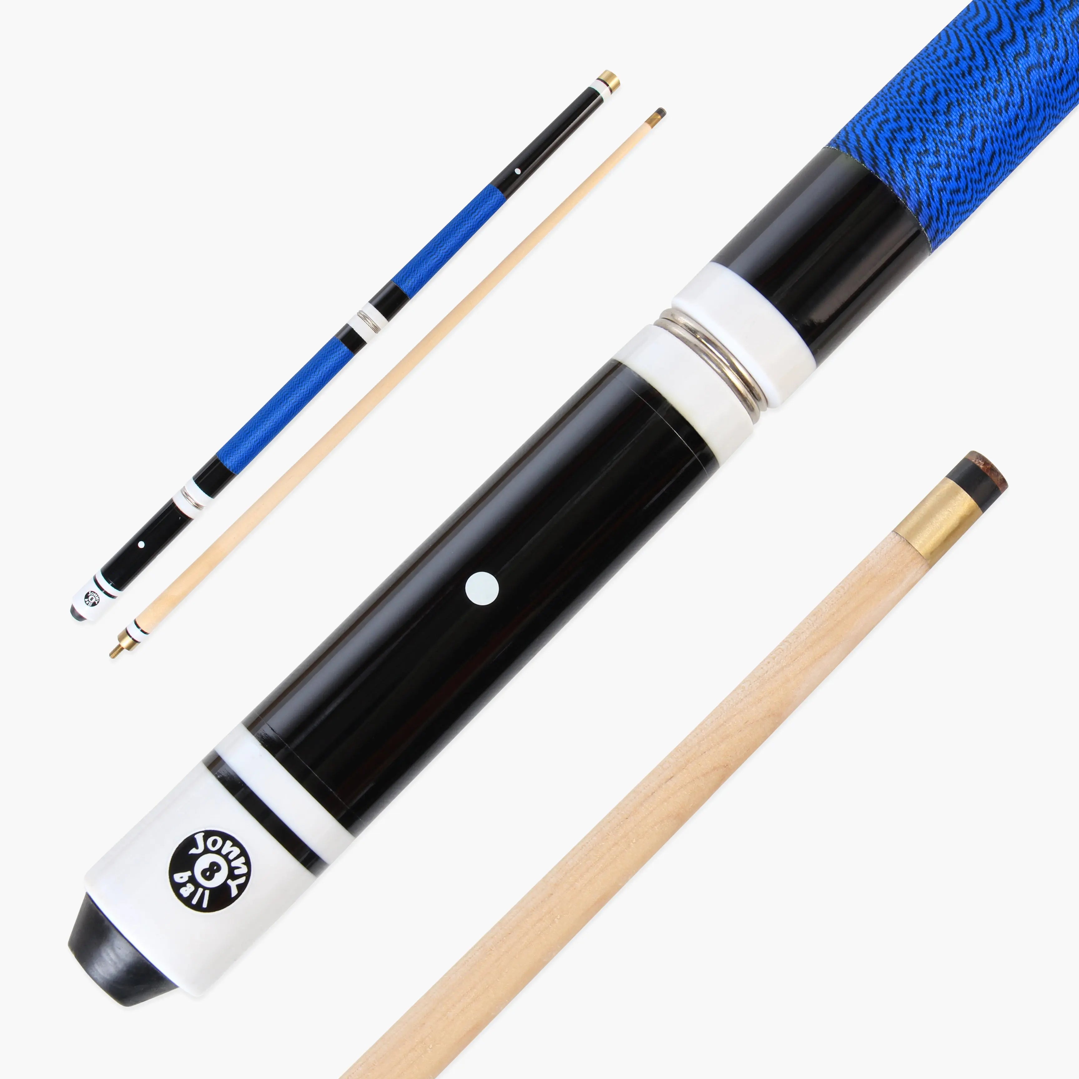 Jonny 8 Ball adjustable 4-piece cue with spare tips Cue + Case