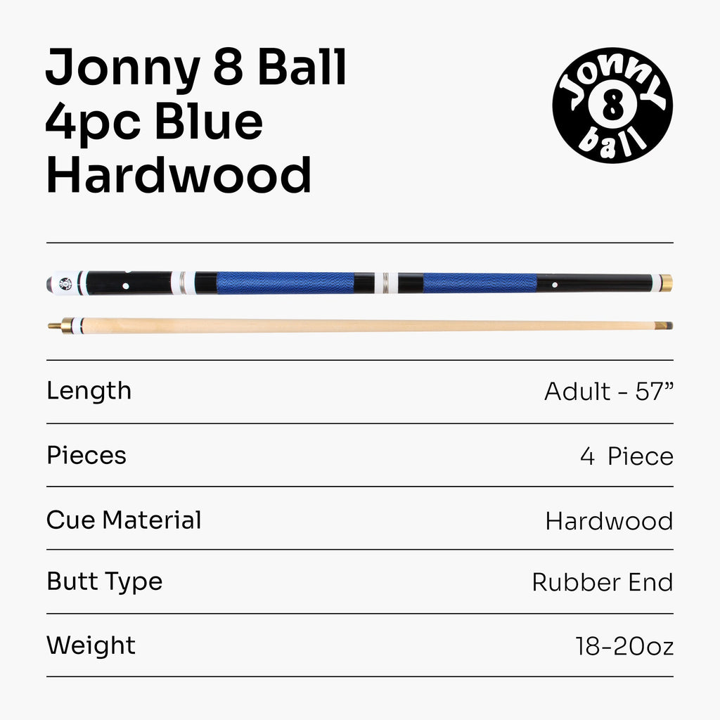Jonny 8 Ball adjustable 4-piece cue with spare tips