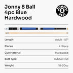 Jonny 8 Ball adjustable 4-piece cue with spare tips