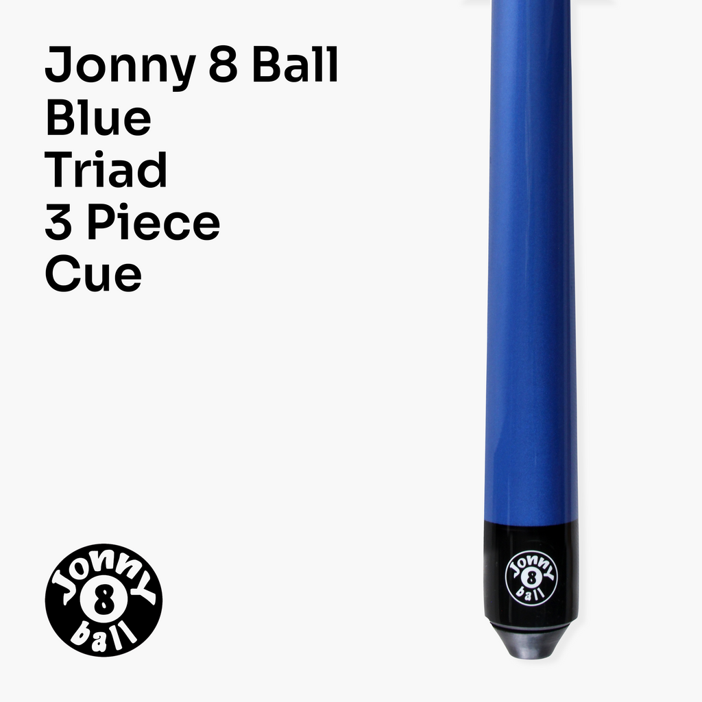Jonny 8 Ball TRIAD 57 Inch 3 Piece Snooker Pool Cue 9.5mm Tip - Shorten to 39 Inch
