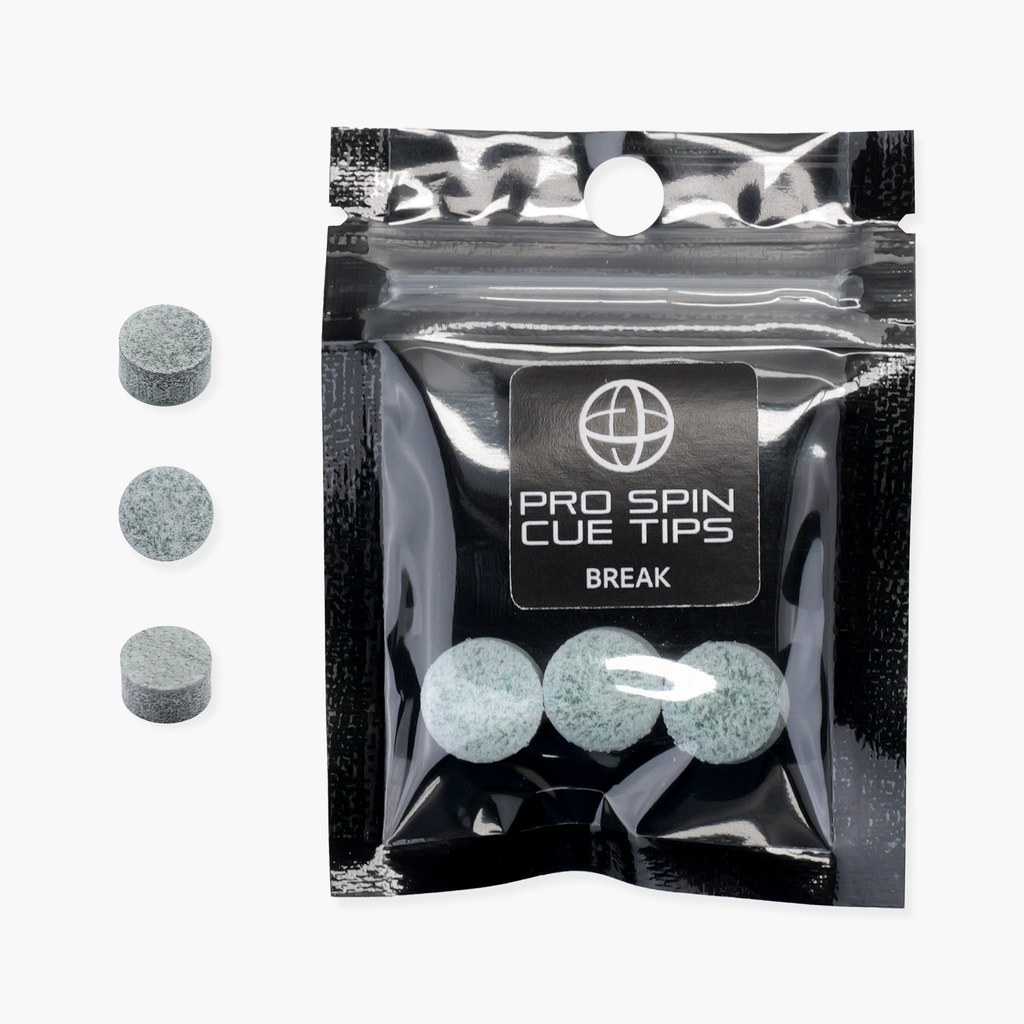 Pro Spin Single Pressed Extra Hard English Pool Break Cue Tip 12mm - Pack of 3 Tips