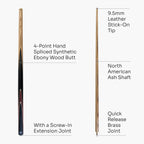 Baize Master Crucible 57-inch cue and case set