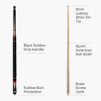 Jonny 8 Ball adjustable 57-inch 4-piece pool cue
