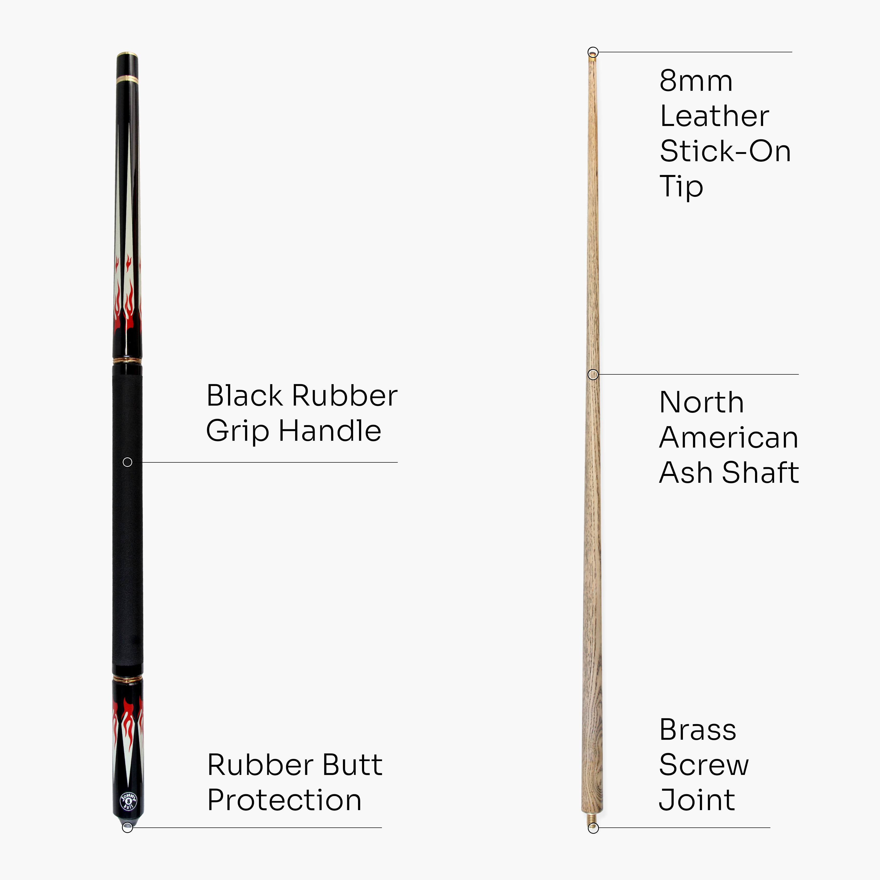 Jonny 8 Ball adjustable 57-inch 4-piece pool cue