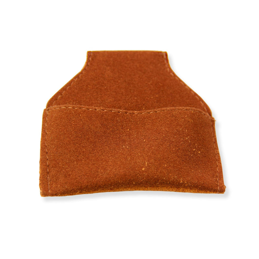 Brown suede chalk pouch with belt hook