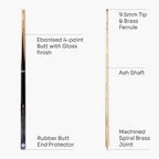 Baize Master Victory 57-inch 2-piece cue - 9.5mm tip