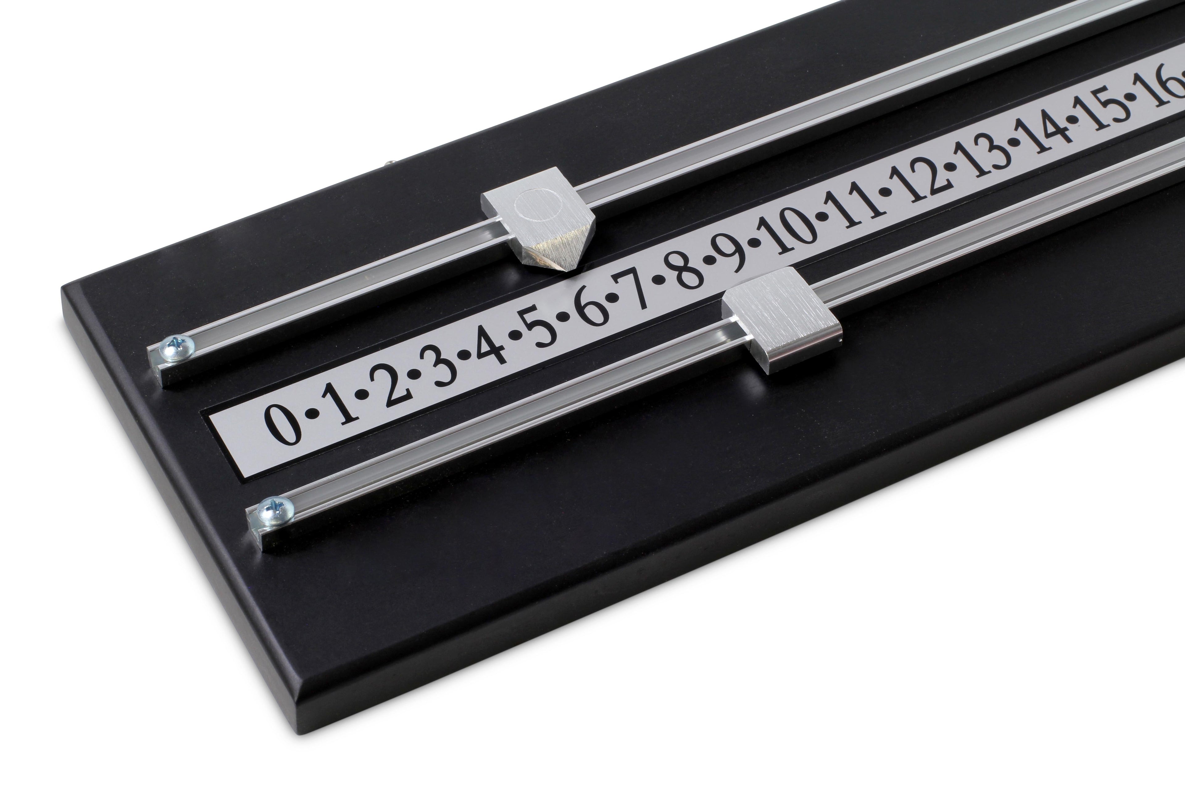 Black wooden 2-player snooker scoreboard