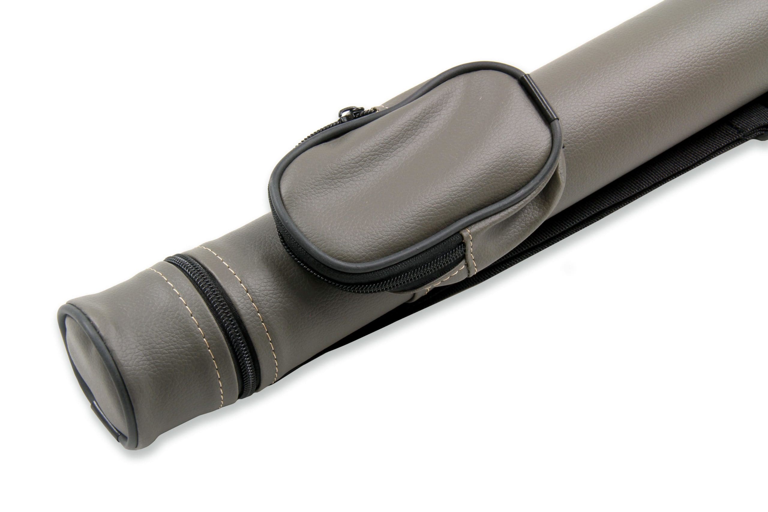 Grey hard tubular 2-piece cue case