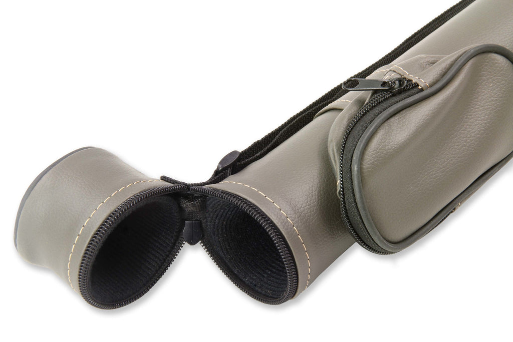 Grey hard tubular 2-piece cue case