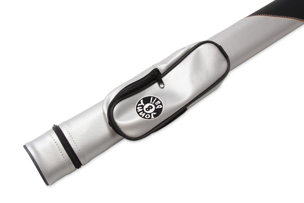 Jonny 8 Ball Two Tone Oval Pool Cue Case - Holds One 2 Piece Cue + Accessories