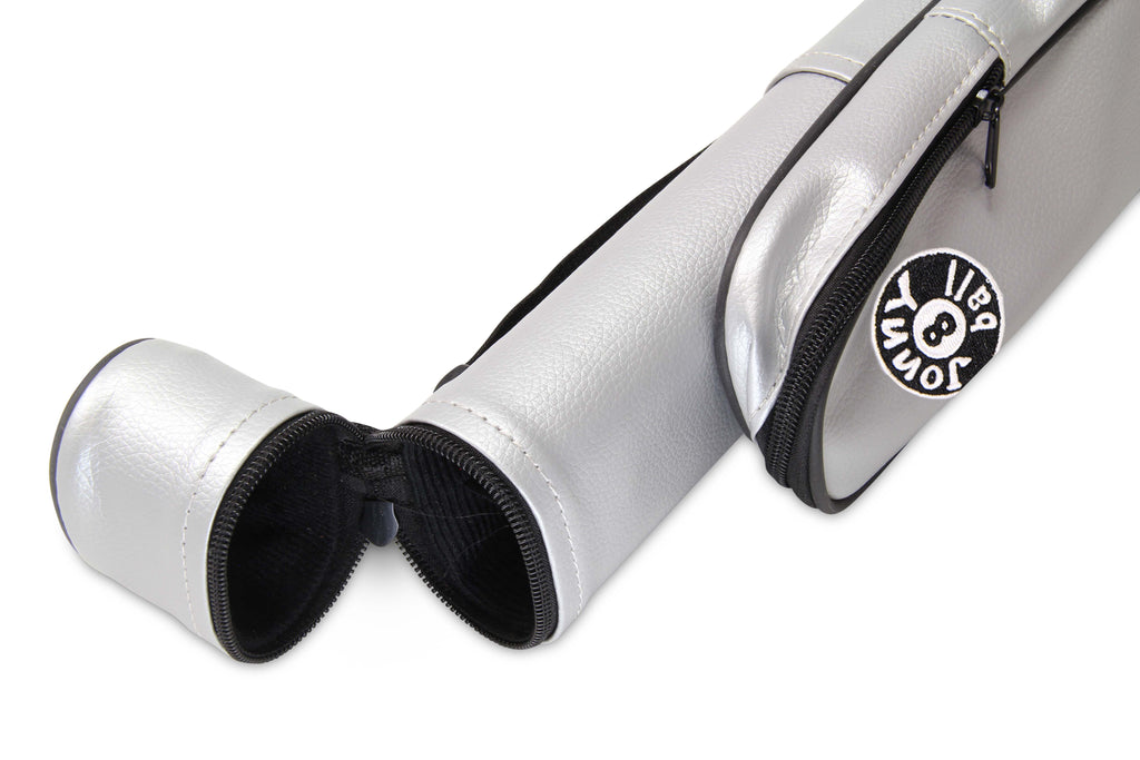 Jonny 8 Ball Two Tone Oval Pool Cue Case - Holds One 2 Piece Cue + Accessories