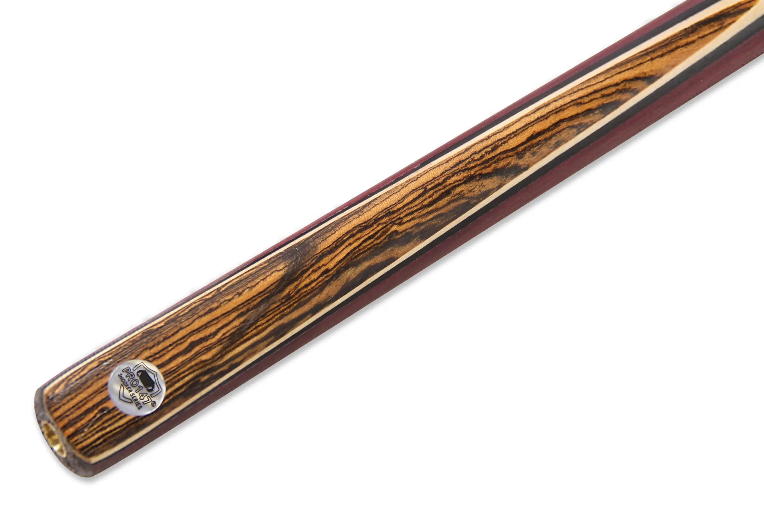 Pro 147 CLASSIC PURPLE HEART 2pc Snooker Pool Cue with Non Matching Grain Ash and Extension Thread - 9.5mm Tip PH1