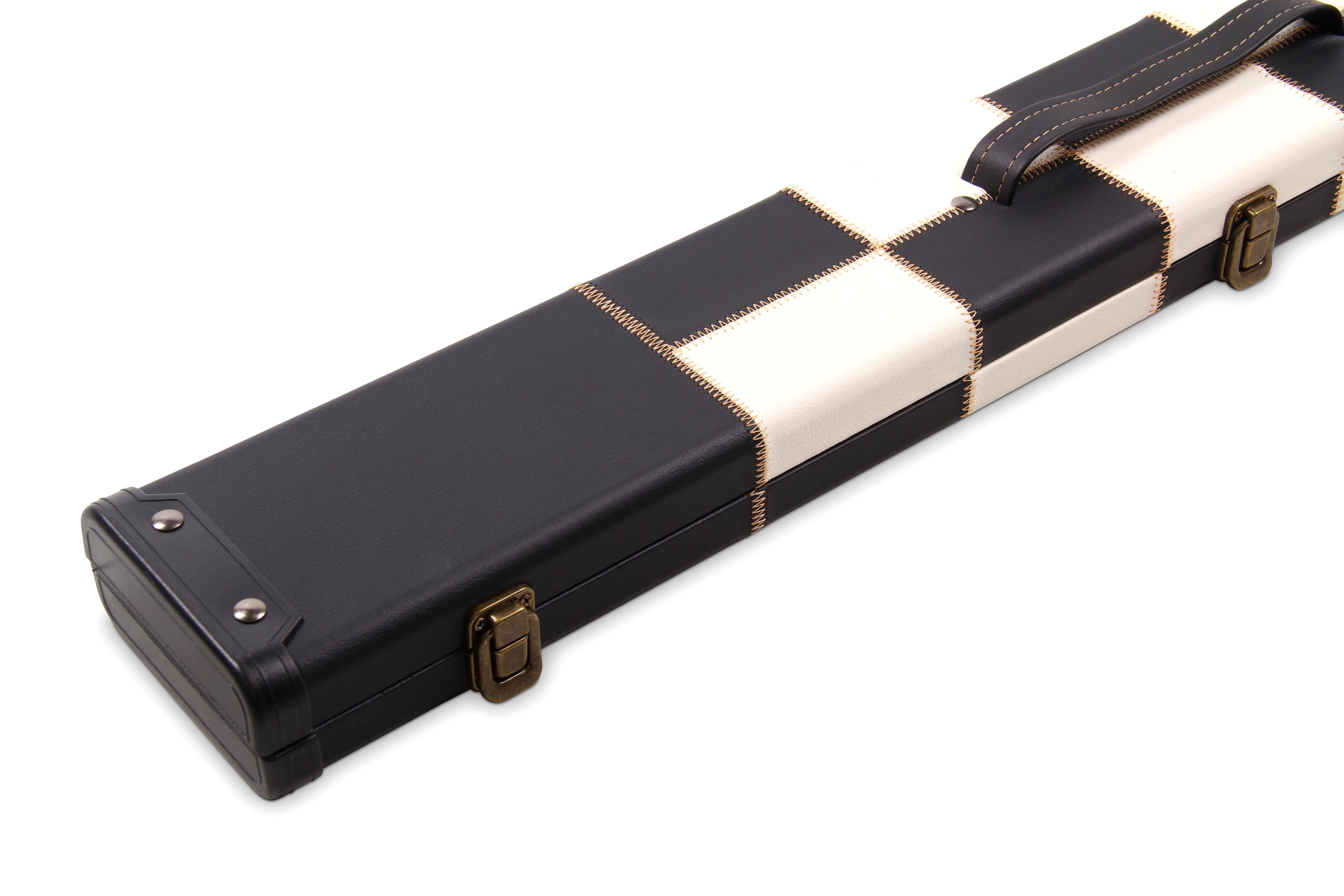 Deluxe chequered 2-piece cue case - 3 slot