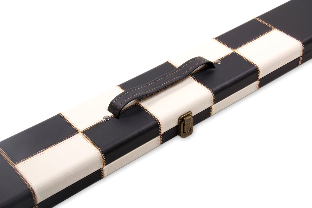 Deluxe chequered 2-piece cue case - 3 slot