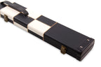 Deluxe chequered 2-piece cue case - 3 slot