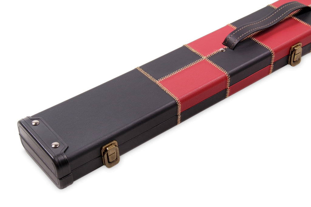 Deluxe chequered 2-piece cue case - 3 slot