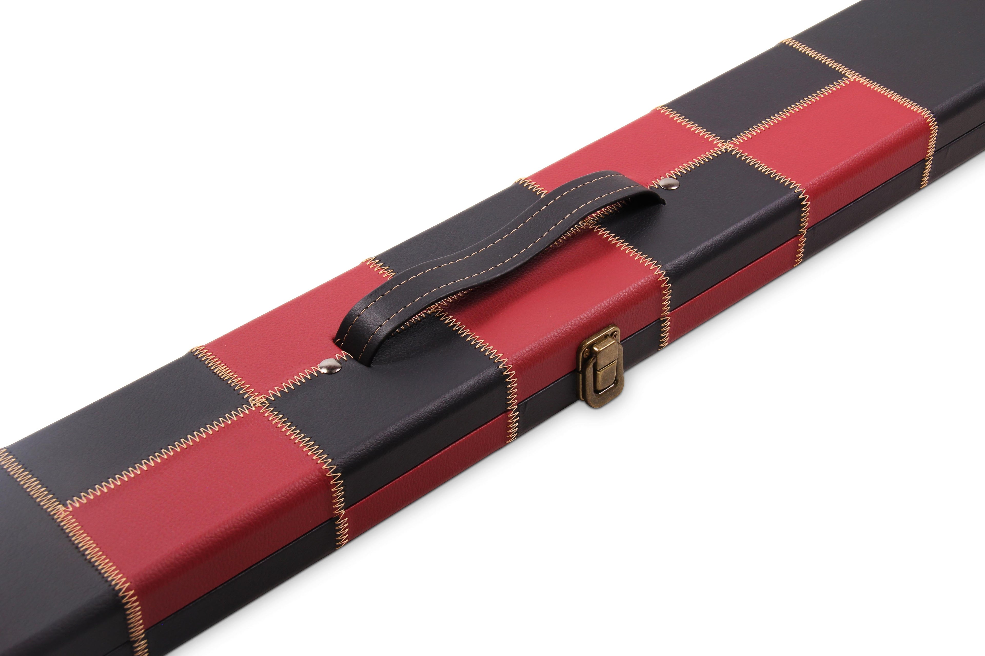 Deluxe chequered 2-piece cue case - 3 slot