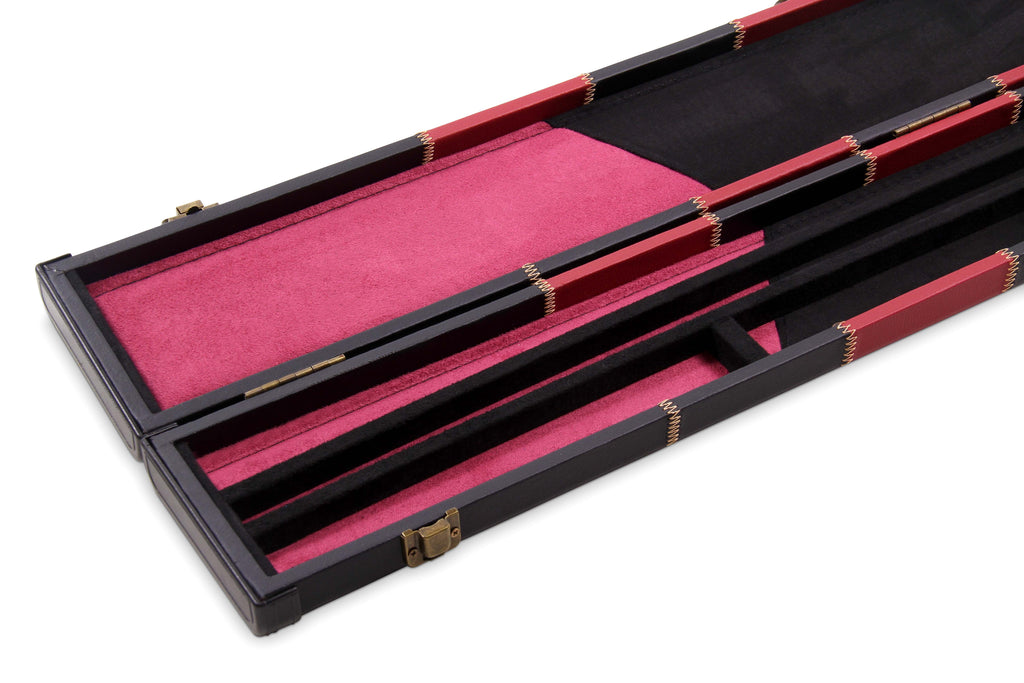 Deluxe chequered 2-piece cue case - 3 slot