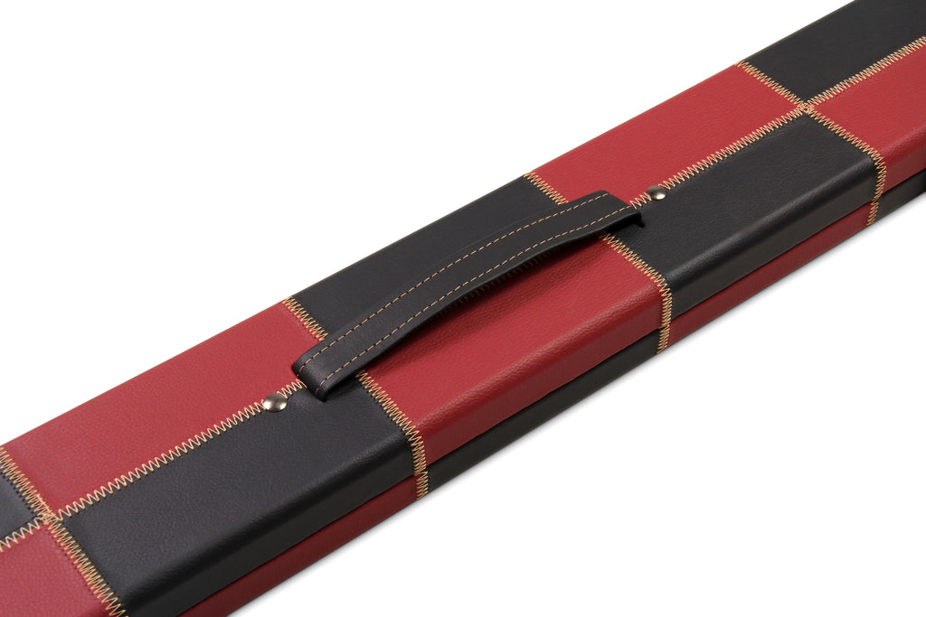 Deluxe wide chequered 1-piece cue case - 3 cues