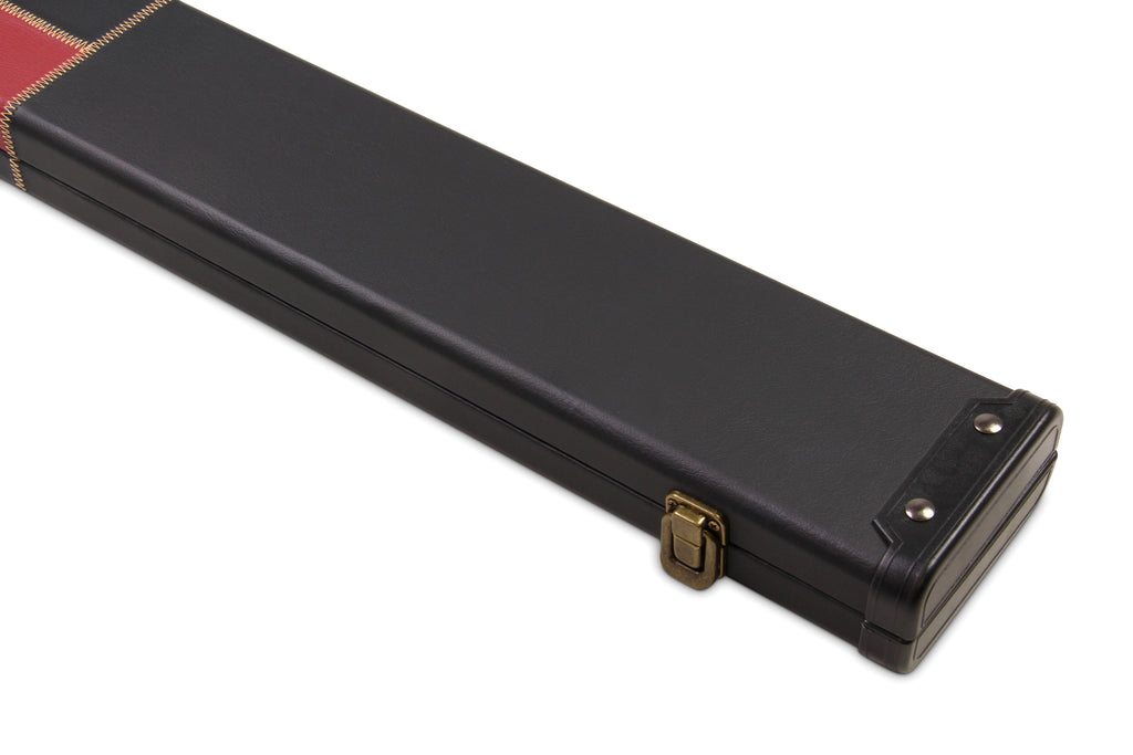 Deluxe wide chequered 1-piece cue case - 3 cues