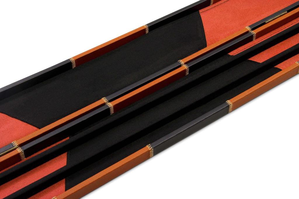 Deluxe wide chequered 1-piece cue case - 3 cues