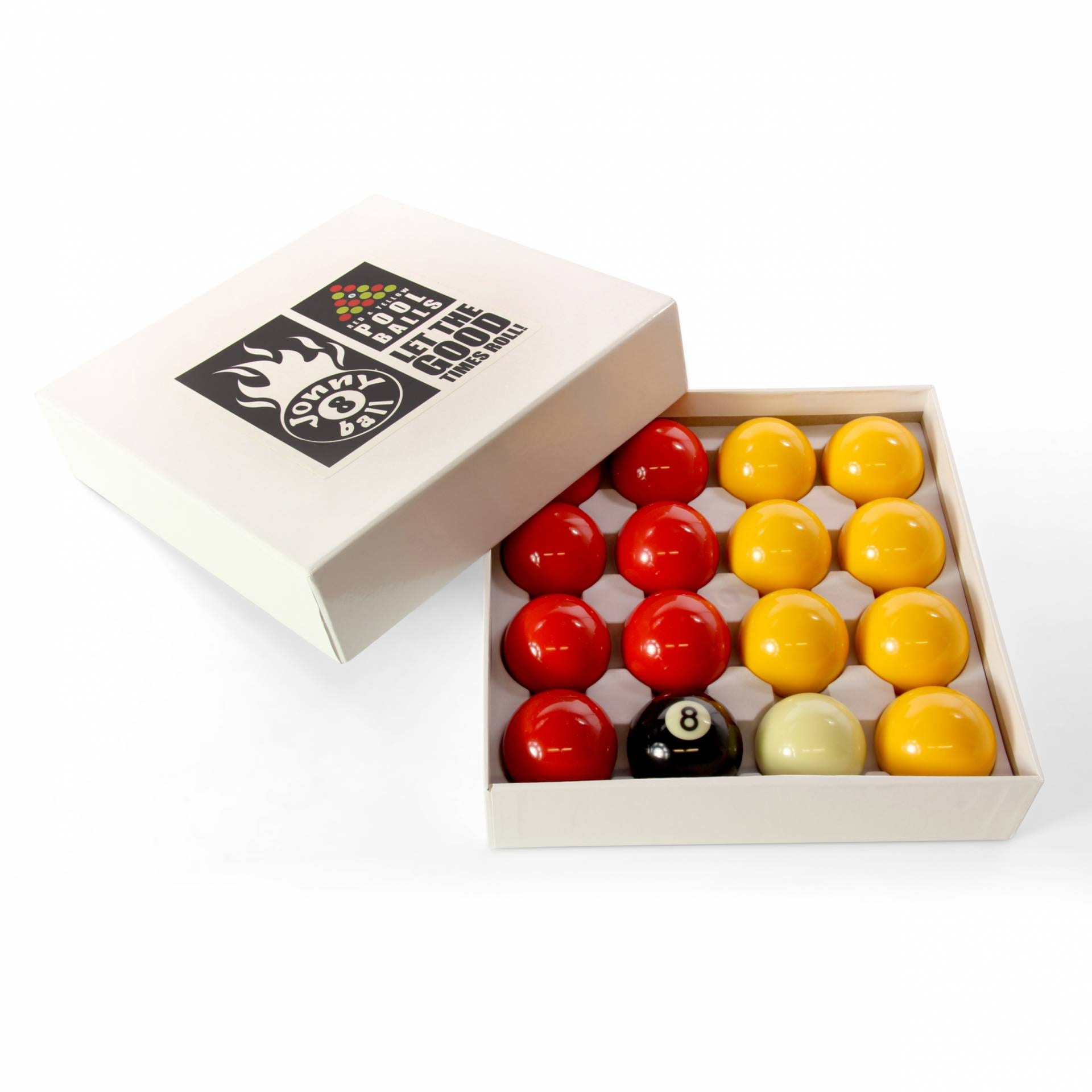 Jonny 8 Ball 50.8mm red and yellow pool balls