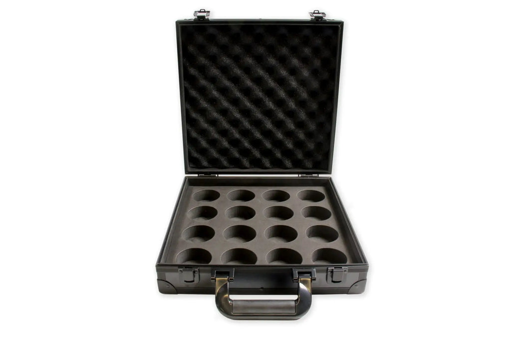 Baize Master black aluminium 16-ball pool ball case