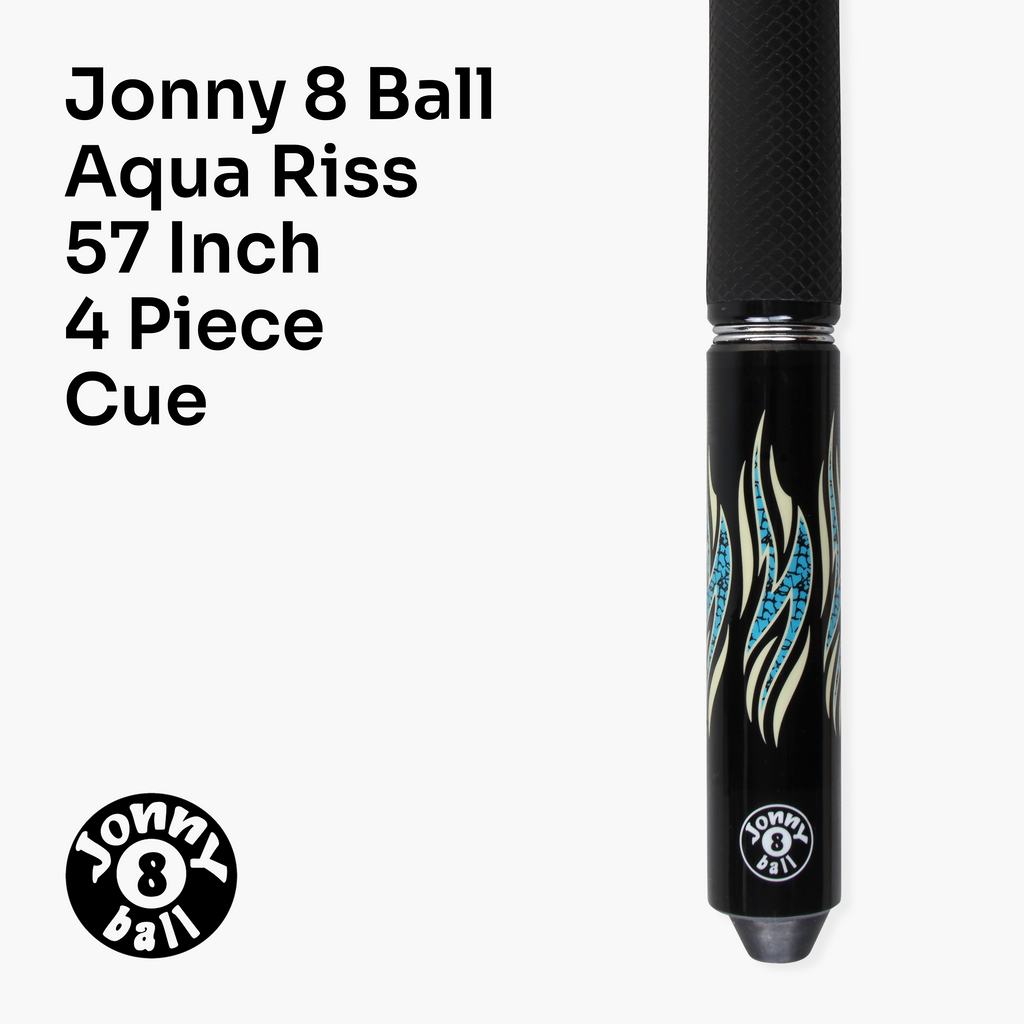 Jonny 8 Ball Aqua Riss 57-inch 2-piece pool cue