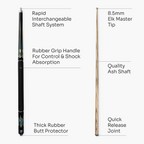 Jonny 8 Ball Aqua Riss 57-inch 2-piece pool cue