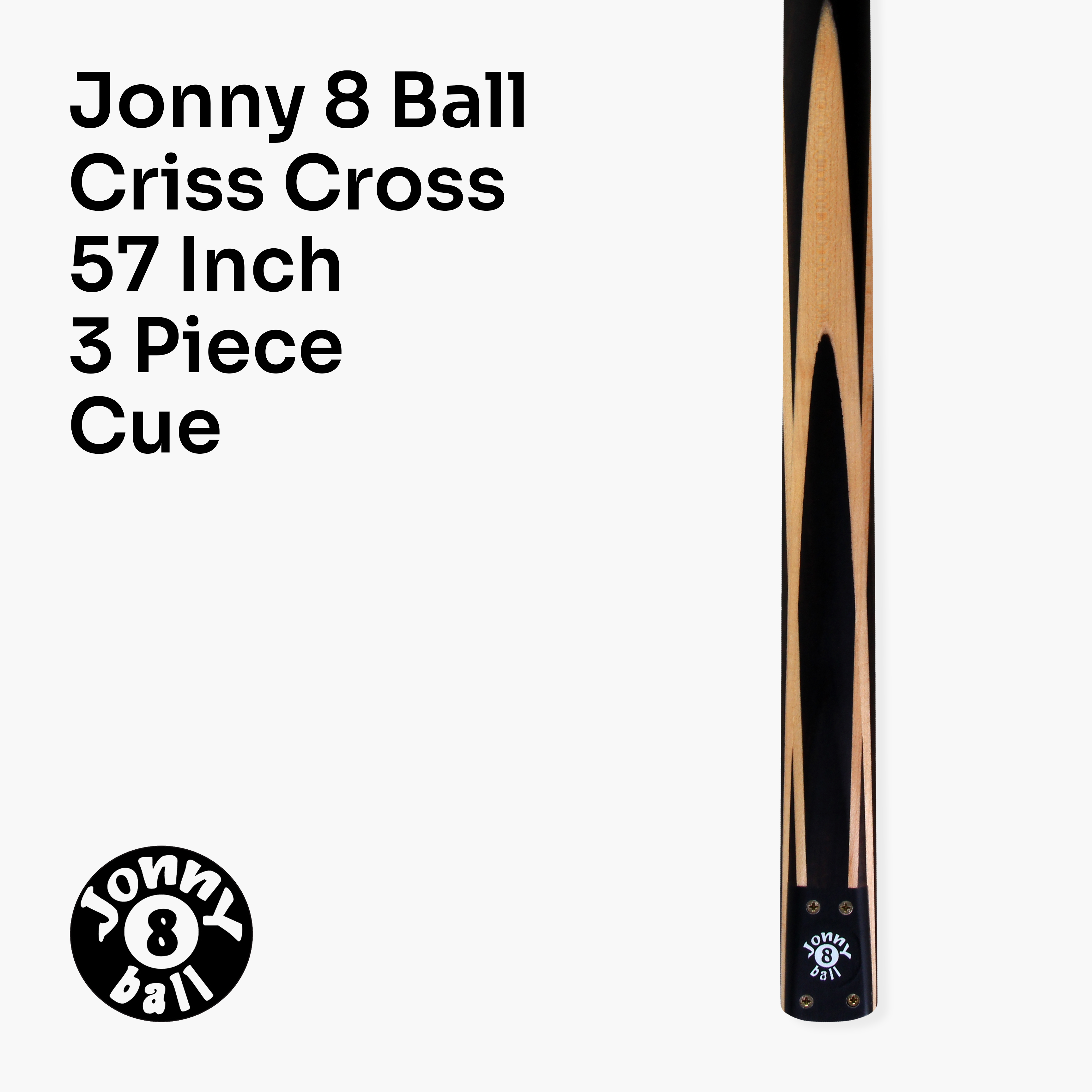 Jonny 8 Ball adjustable 57-inch 3-piece cue