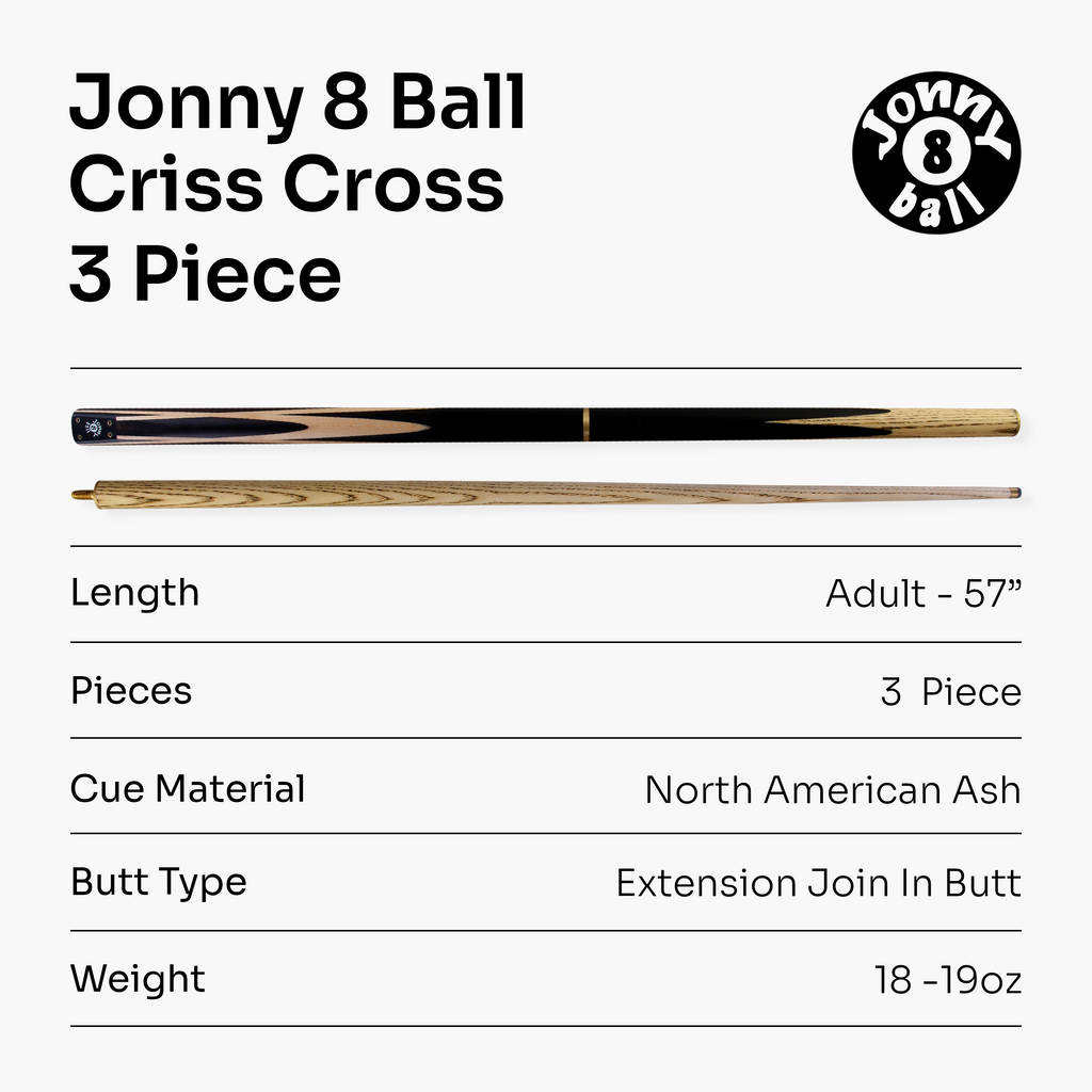 Jonny 8 Ball adjustable 57-inch 3-piece cue