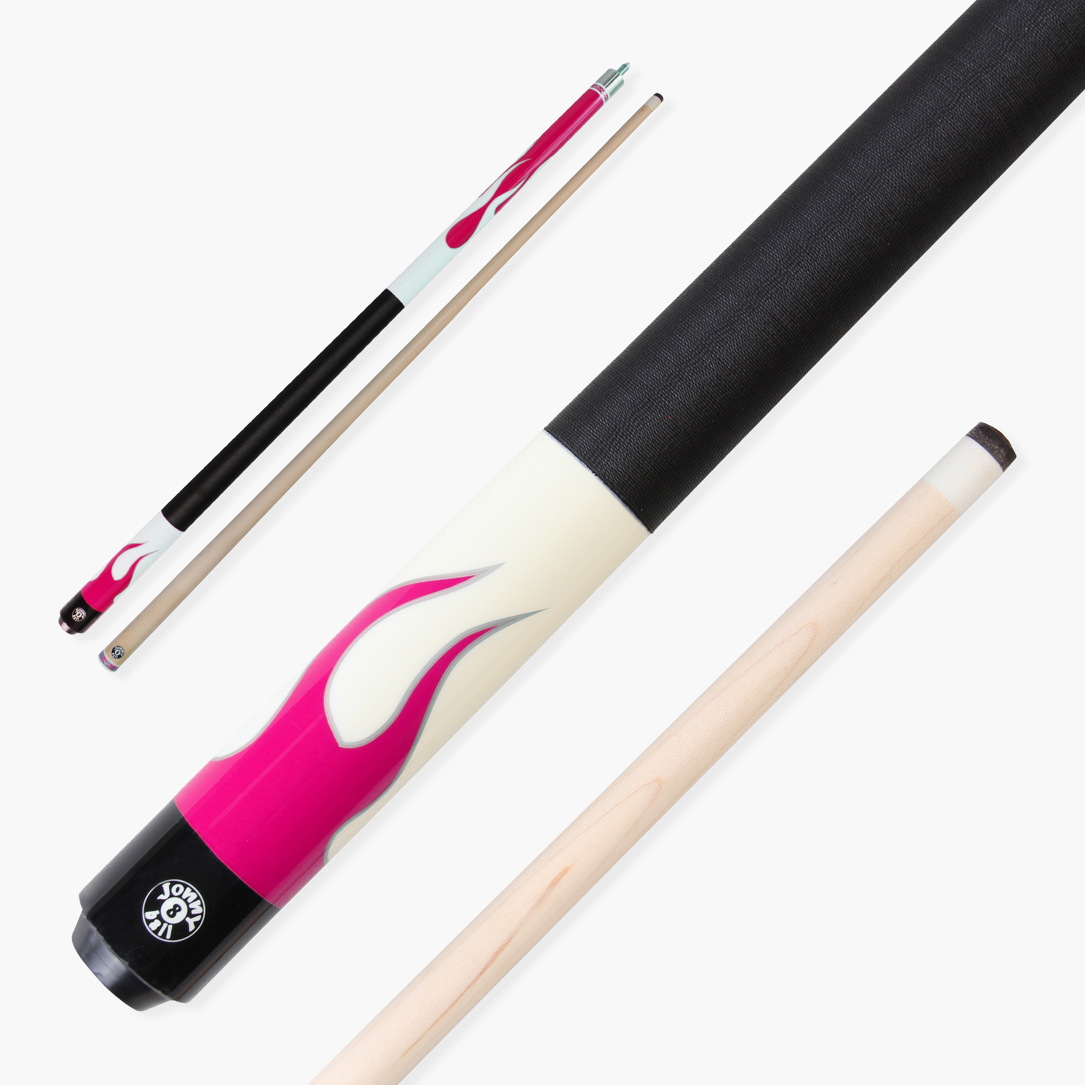 Jonny 8 Ball Flame 58-inch 2-piece cue Cue + Case