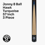 Jonny 8 Ball HAWK 3 Section Rapid Shorten English Pool Cue – 8mm Tip - 55 & 57" Length