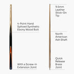 Baize Master Crucible 57-inch cue and case set