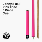 Jonny 8 Ball TRIAD 57 Inch 3 Piece Snooker Pool Cue 9.5mm Tip - Shorten to 39 Inch
