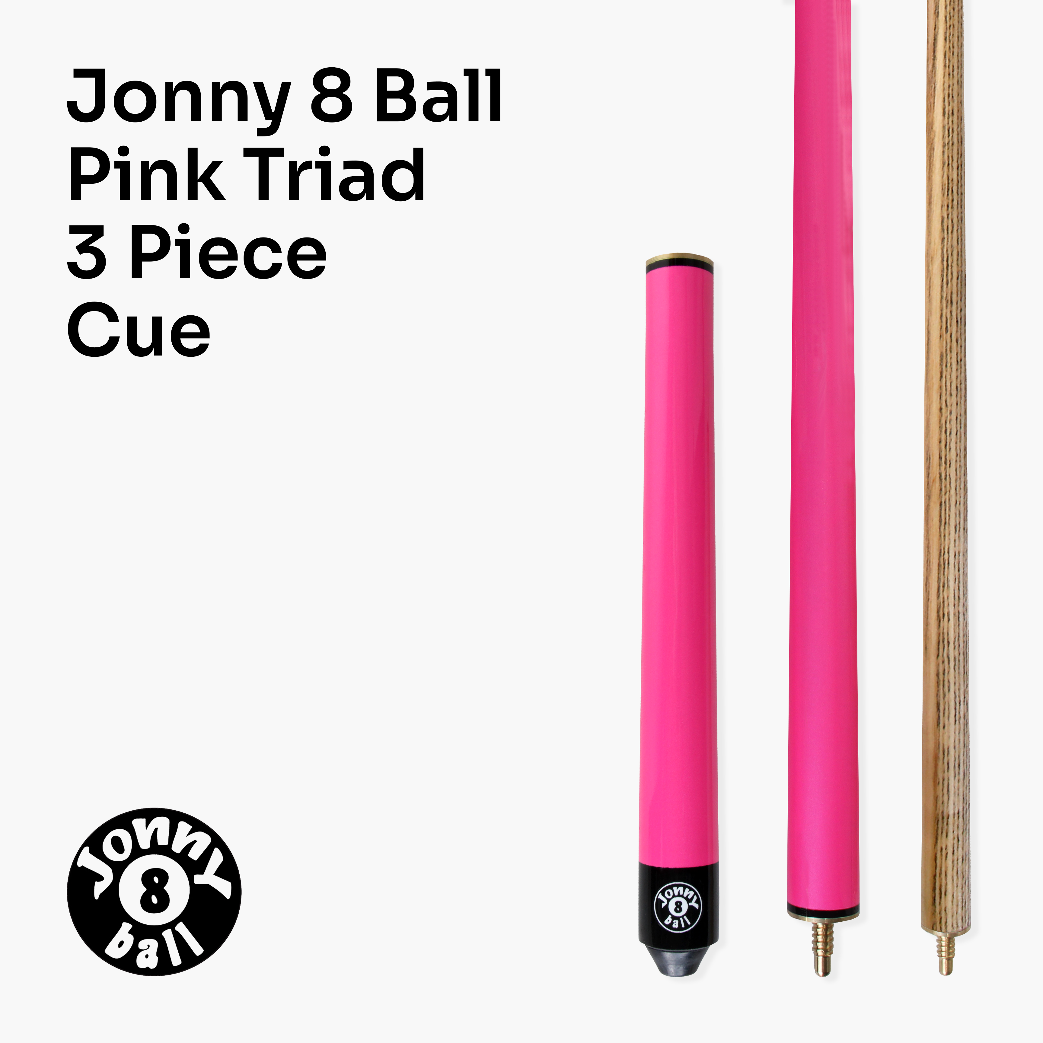 Jonny 8 Ball Pink Triad 48-inch cue and soft case