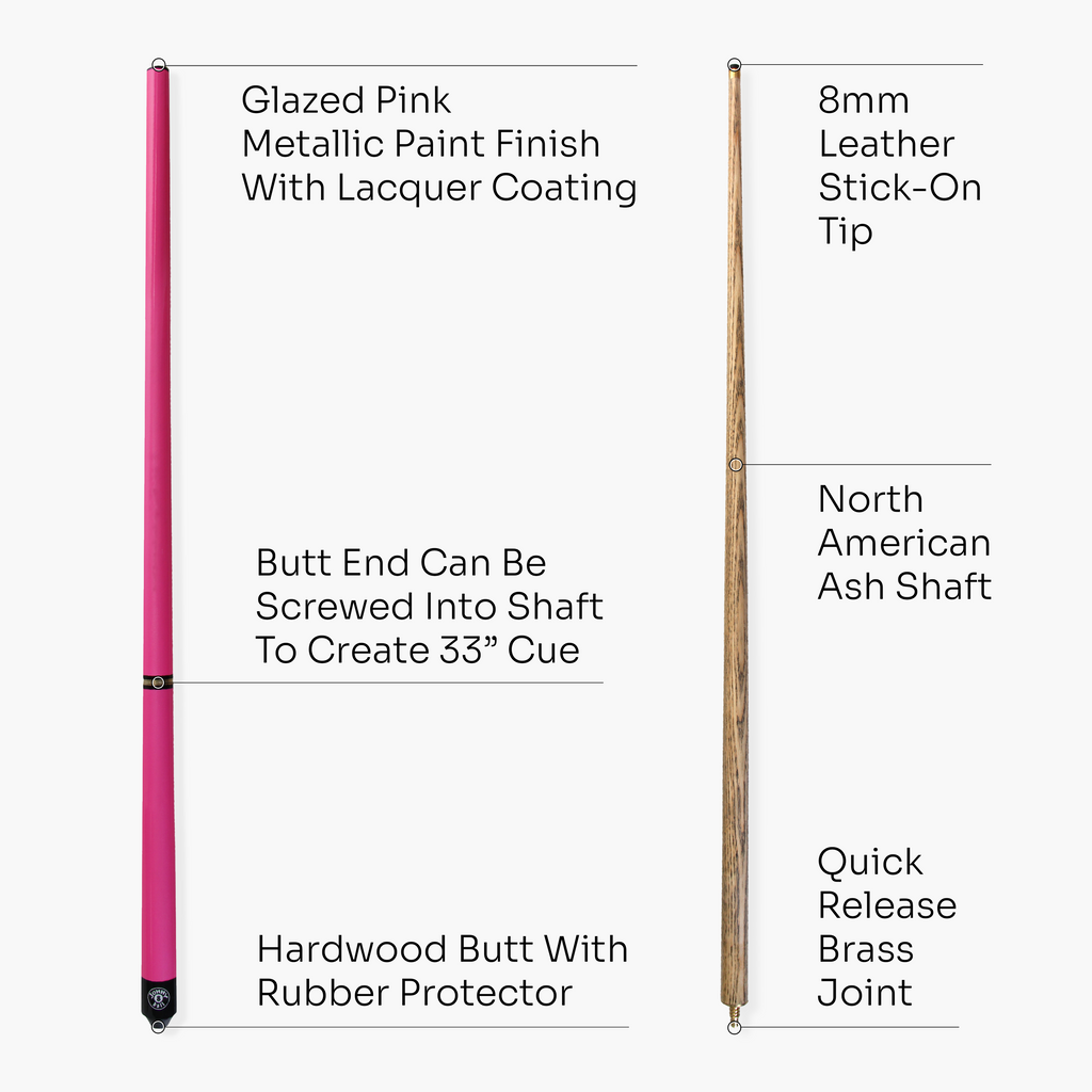 Jonny 8 Ball Pink Triad 48-inch cue and soft case