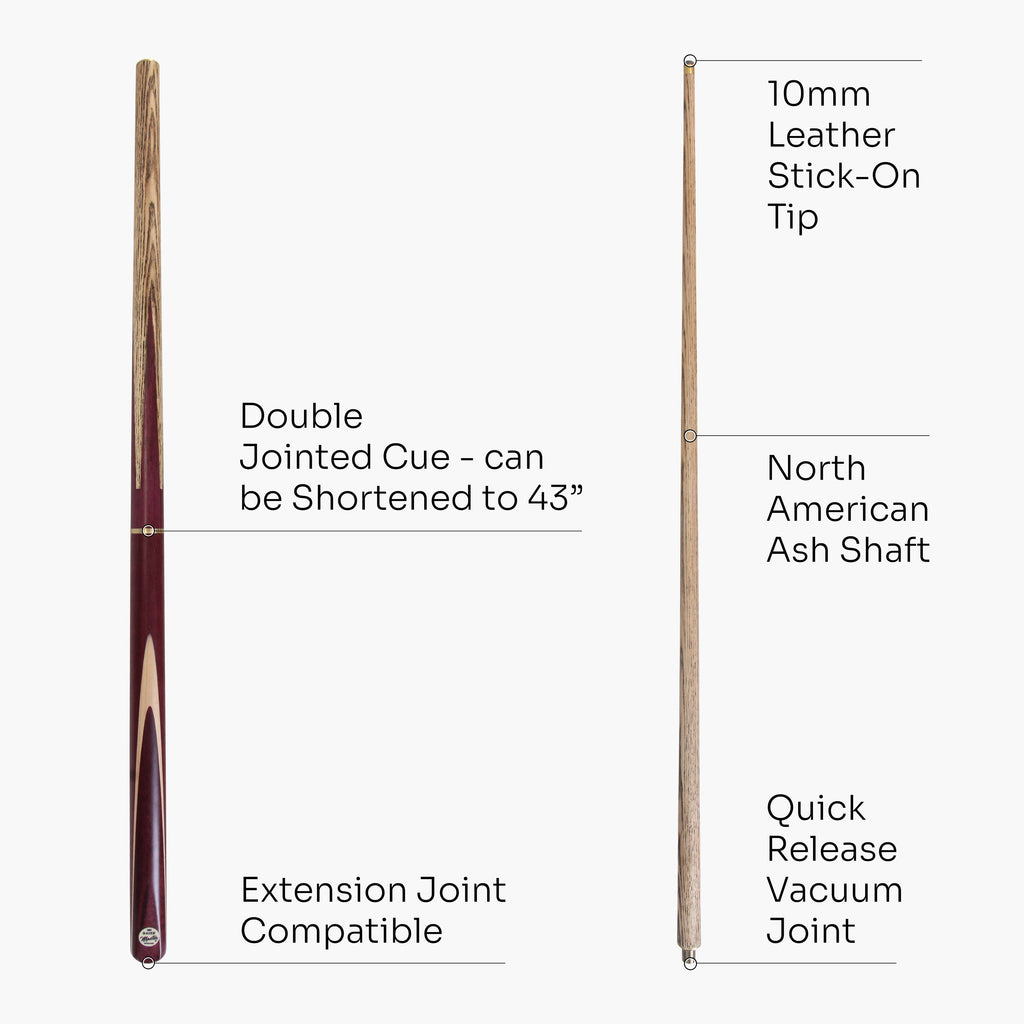 Baize Master Purple Heart adjustable cue and case set