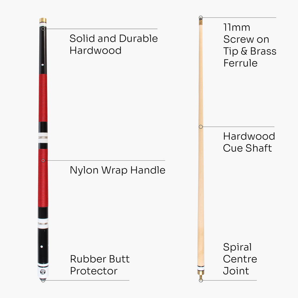 Jonny 8 Ball adjustable 4-piece cue with spare tips