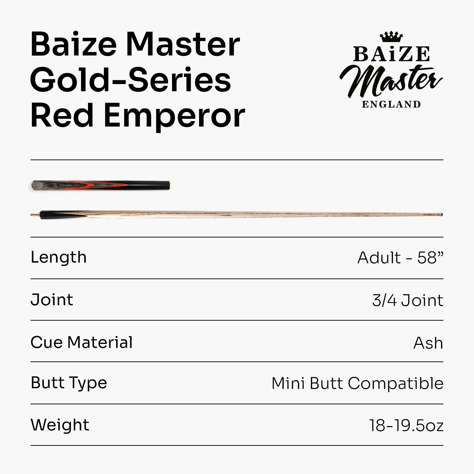 Baize Master G14 Red Emperor 57-inch pool cue