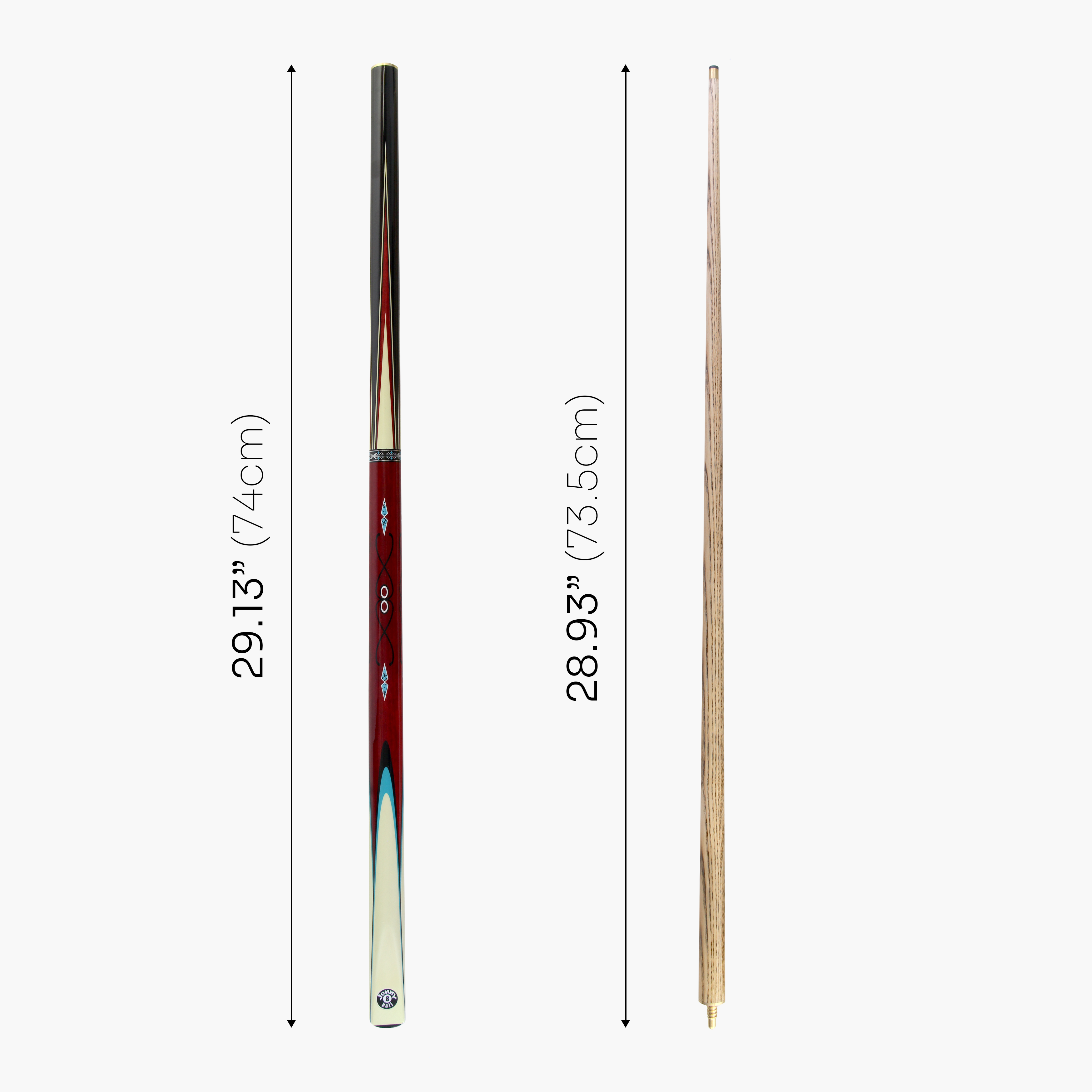 Jonny 8 Ball COMET 57 Inch 2 Piece Centre Joint Ash English Pool Cue with 8.5mm Tip