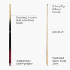 Baize Master Victory 57-inch 2-piece cue - 9.5mm tip