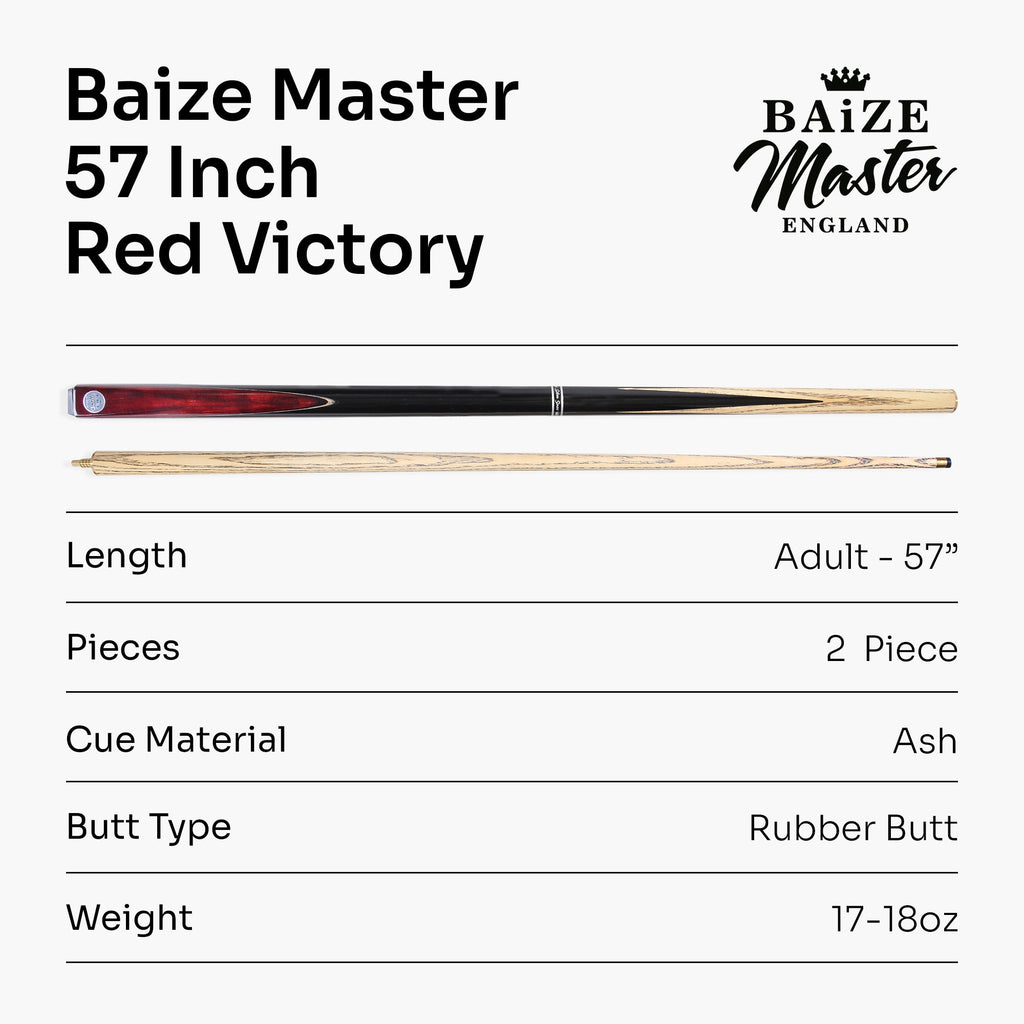 Baize Master Victory 57-inch 2-piece cue - 9.5mm tip