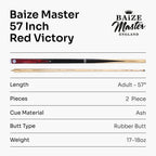 Baize Master Victory 57-inch 2-piece cue - 9.5mm tip