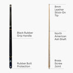 Jonny 8 Ball adjustable 57-inch 4-piece pool cue