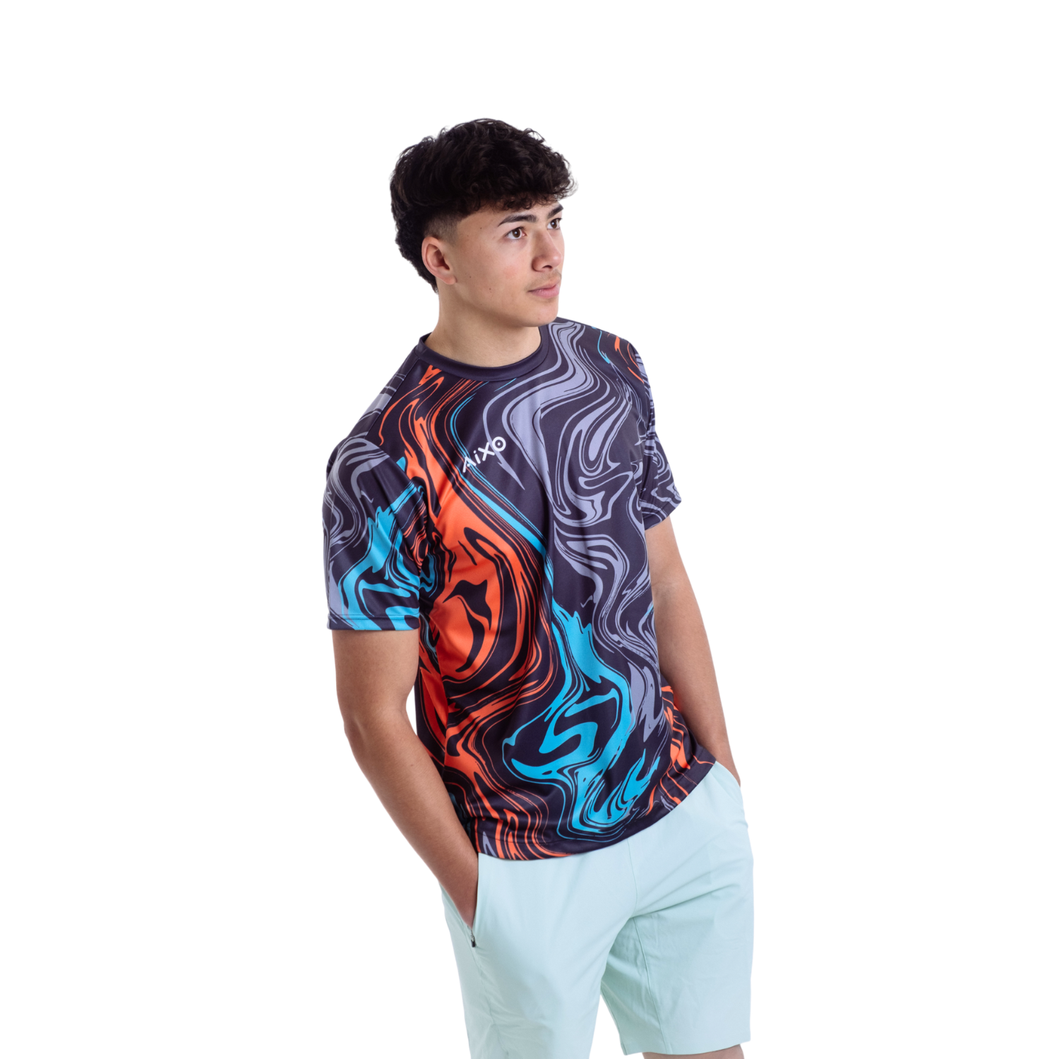 Aixo Chrome Mens T Shirt Lilac