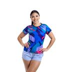 Aixo Abstract T-Shirt Womens (Multicolour Dark)