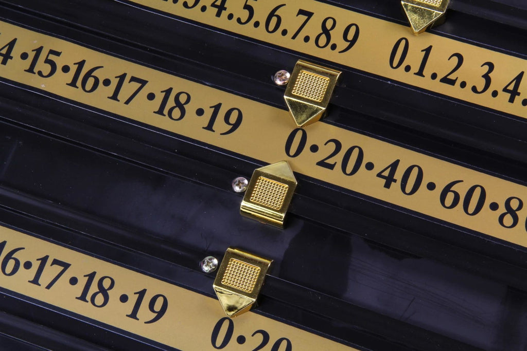 Black plastic 4-player snooker scoreboard
