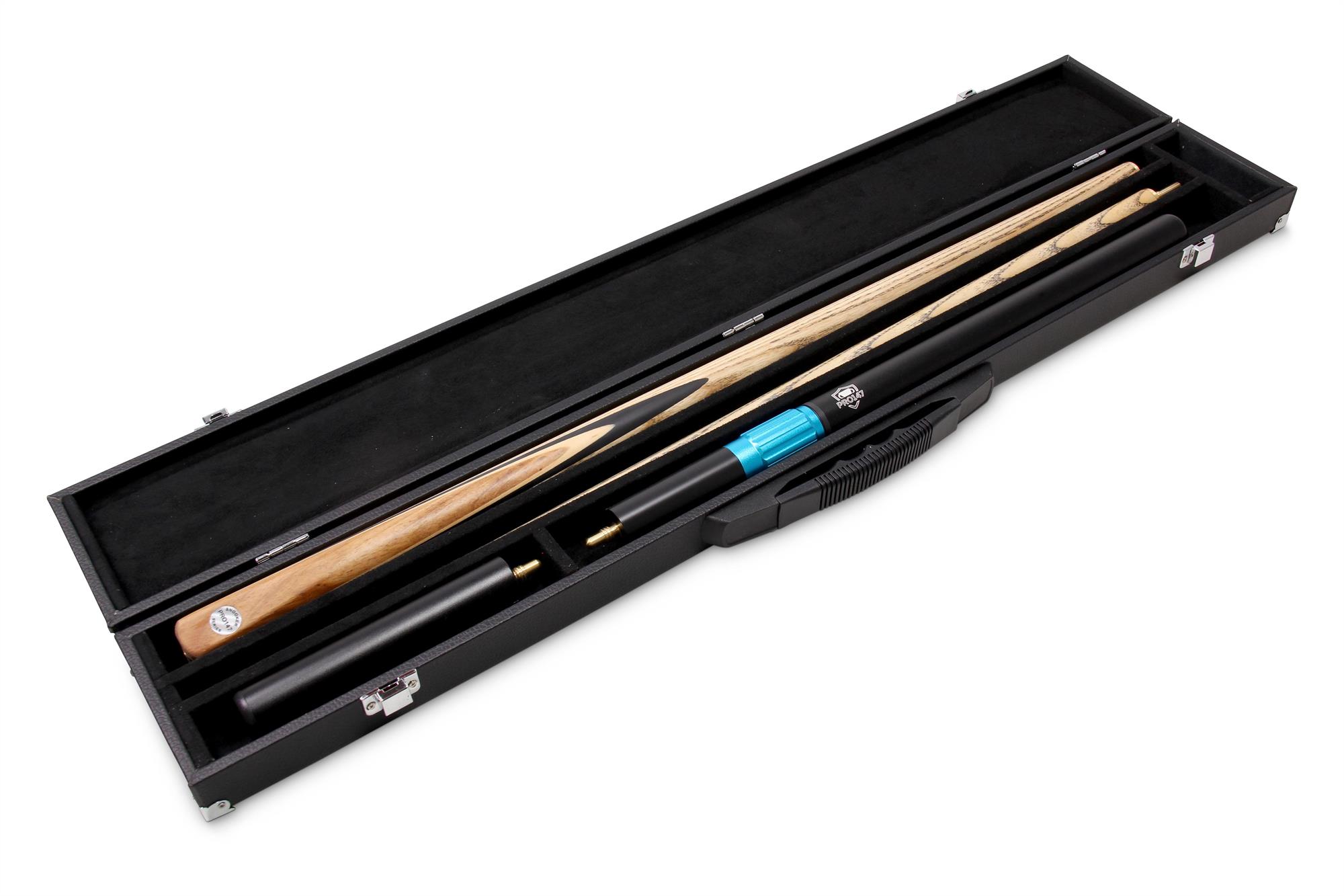 PRO147 CLASSIC ROSEWOOD P3/E 57 Inch Snooker Pool Cue Set 2pc Centre Joint Non-matching Ash Cue with PRO147 Long Telescopic Extension, Mini Butt and 3 Slot Case - 9.5mm Tip